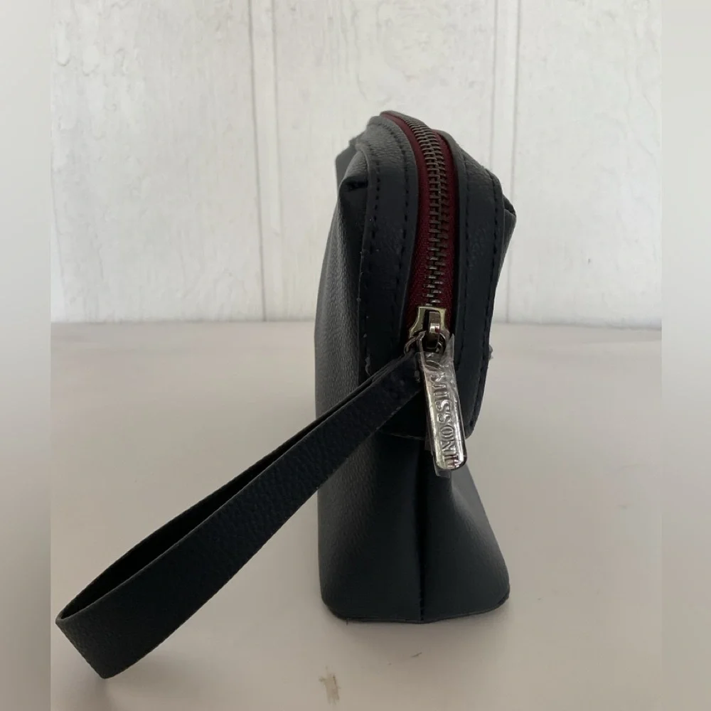 NWOT Missoni Vegan Navy Blue Leather Cosmetic Bag